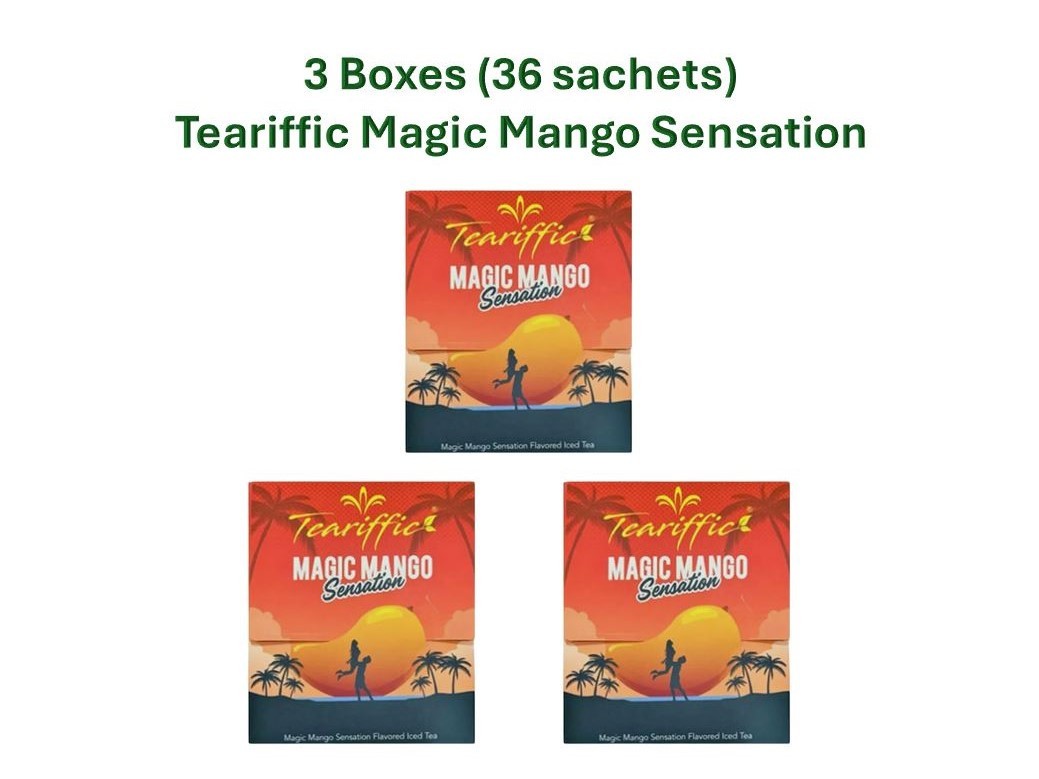 36 Sachets Teariffic Magic Mango Sensation Boost Men & Women Energy Coffee Tea