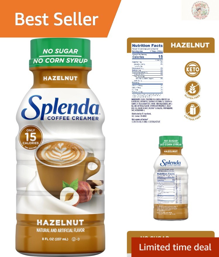 Pack of 6 Low-Calorie Hazelnut Creamers – Sugar-Free and Lactose-Free Luxury
