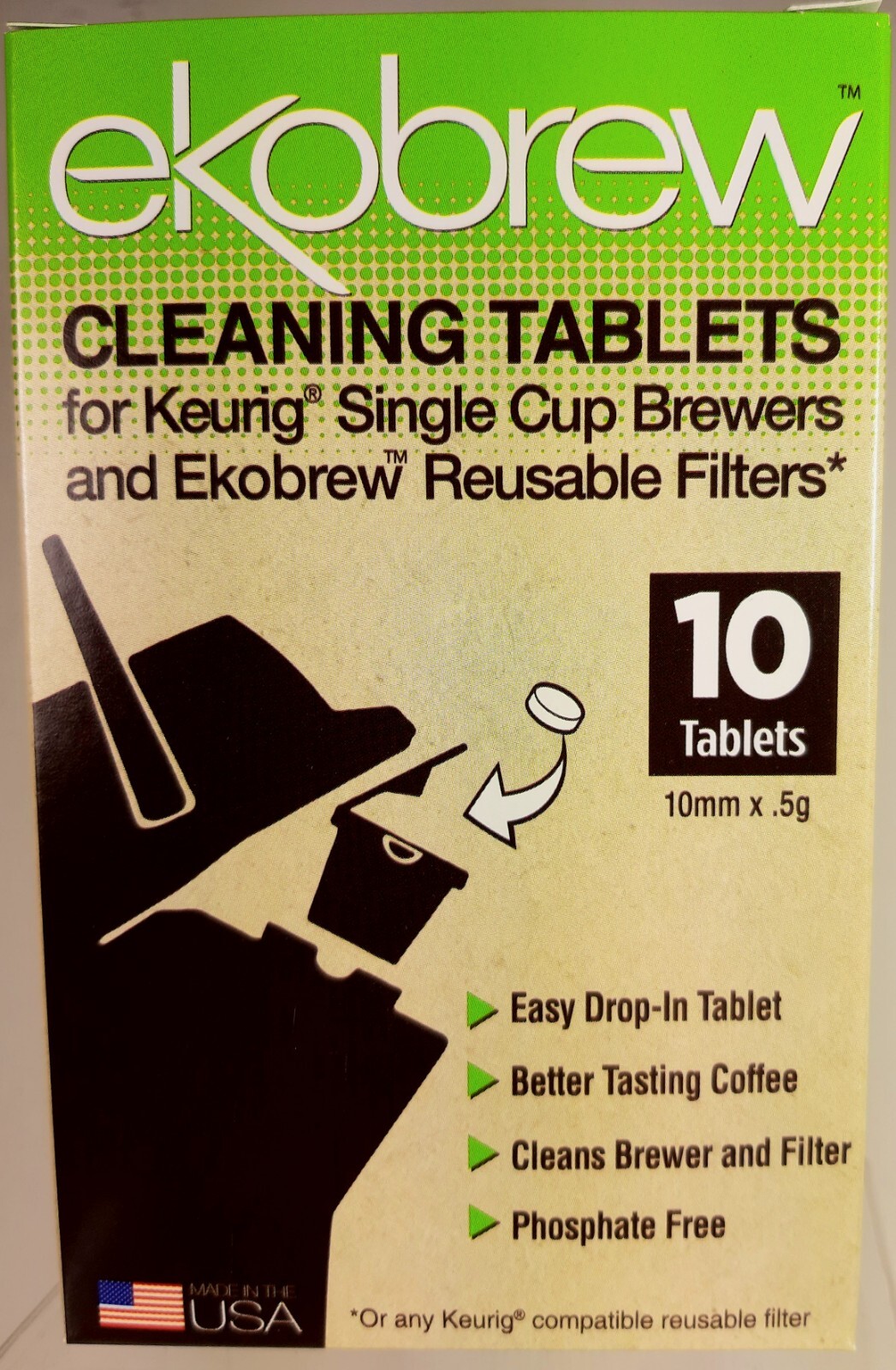 Keurig Cleaning Tablets 10 Ct Single Cup Coffee Cleaner Brewers & Ekobrew Filter