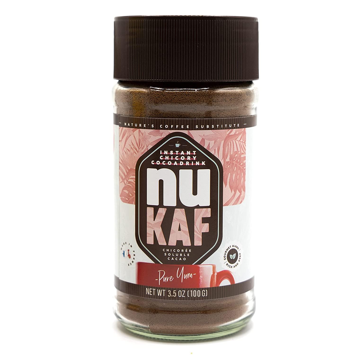 nuKAF By Instant Chicory Coffee Alternative with Cocoa, Brews Like Regular Co…