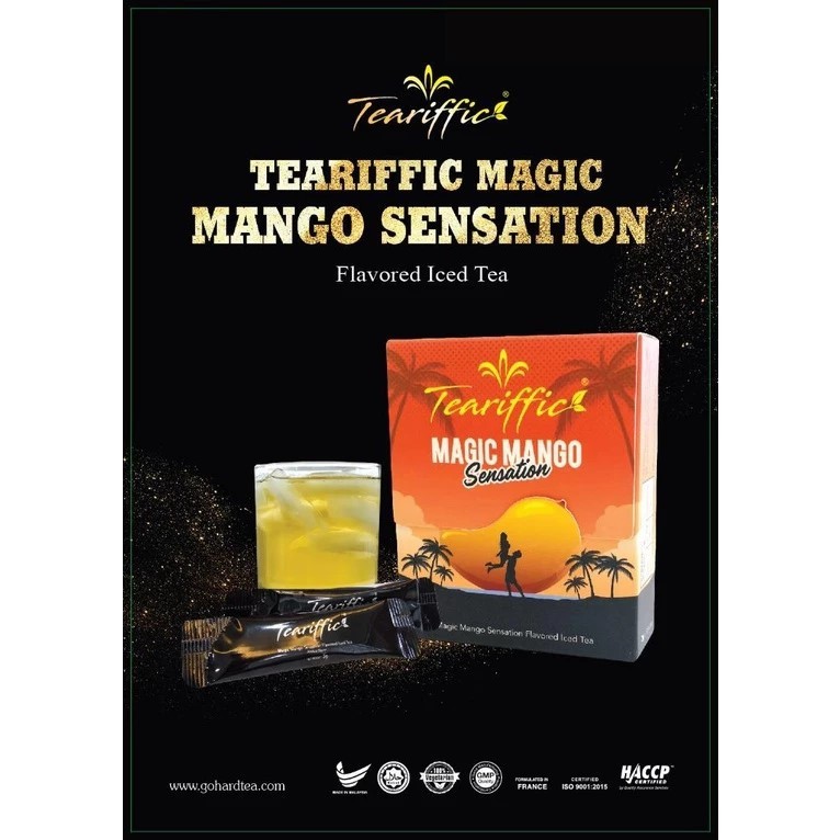 36 Sachets Teariffic Magic Mango Sensation Boost Men & Women Energy Coffee Tea